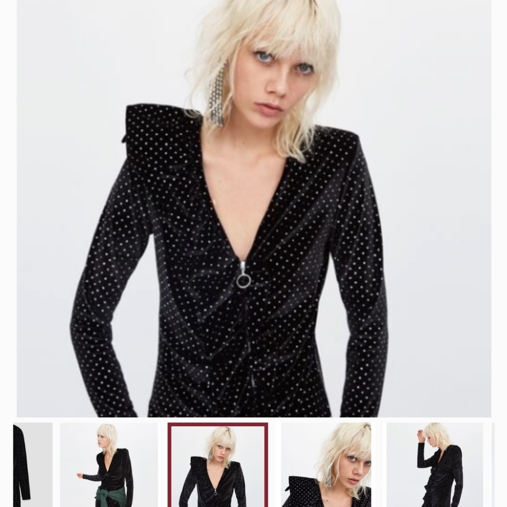 ZARA VELVET ZIP DRESS RUFFLE SPARKLE ✨ - Picture 12 of 13